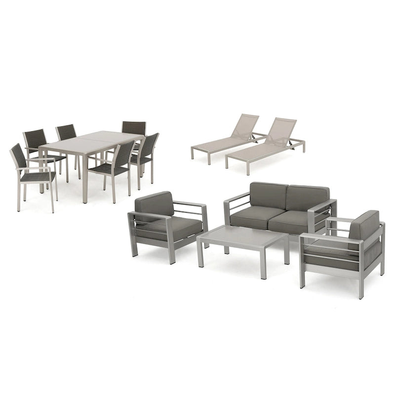 Ensemble de mobilier de jardin 13 pièces Cape Coral avec coussins par Christopher Knight Home