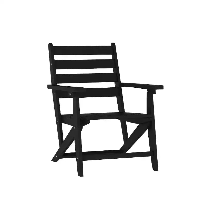 Ensemble de salle à manger Adirondack 7 pièces Emma et Oliver avec table rectangulaire d'intérieur/extérieur de 183 cm en PEHD recyclé et 6 chaises avec porte-gobelets