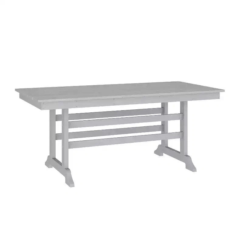 Flash Furniture Tolleson Ensemble repas Adirondack commercial 7 pièces avec table rectangulaire intérieure/extérieure en HDPE recyclé de 72 et 6 chaises avec porte-gobelets