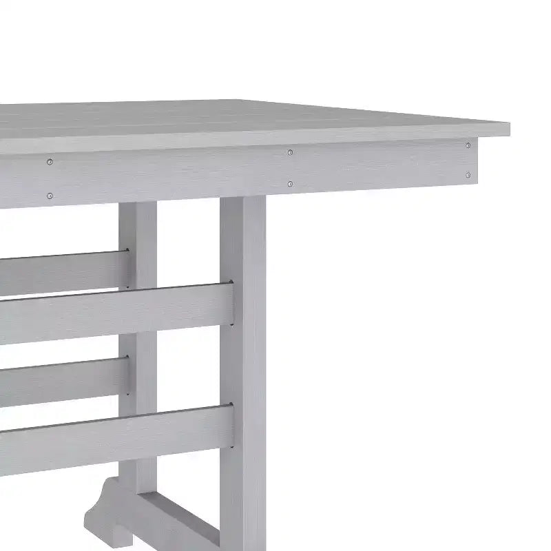 Flash Furniture Tolleson Ensemble repas Adirondack commercial 7 pièces avec table rectangulaire intérieure/extérieure en HDPE recyclé de 72 et 6 chaises avec porte-gobelets