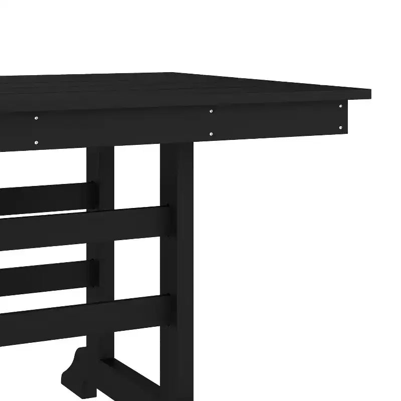 Merrick Lane 7 PC Adirondack Table and Chairs with Fold Out Cupholders in Recycled HDPE