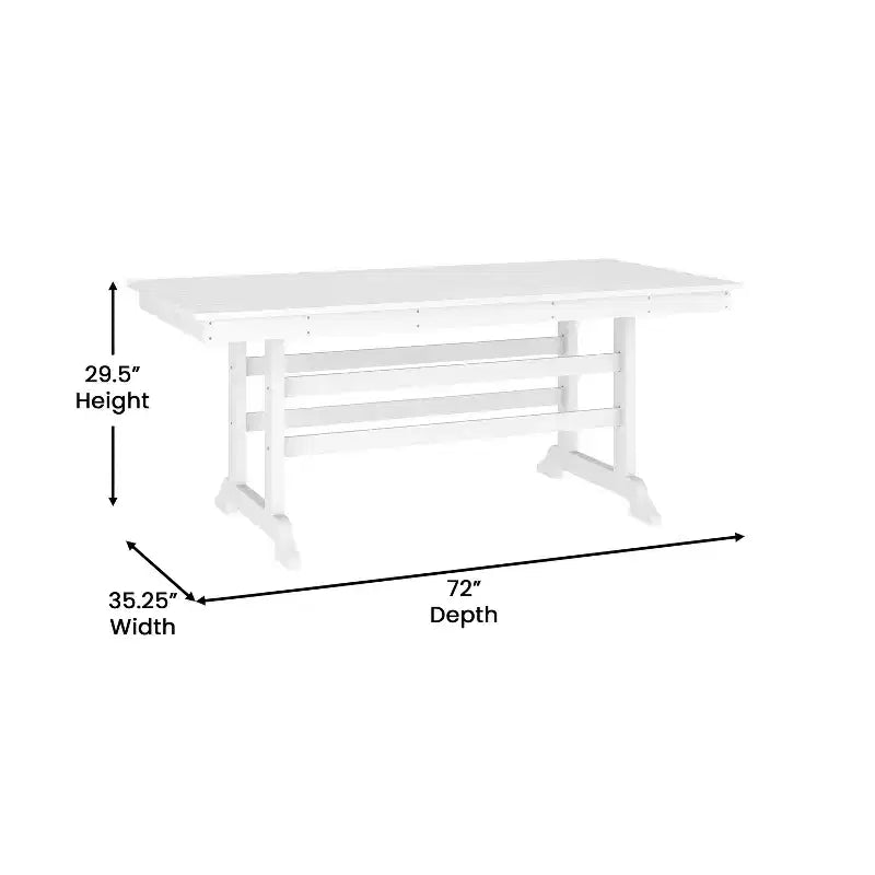 Merrick Lane 7 PC Adirondack Table and Chairs with Fold Out Cupholders in Recycled HDPE
