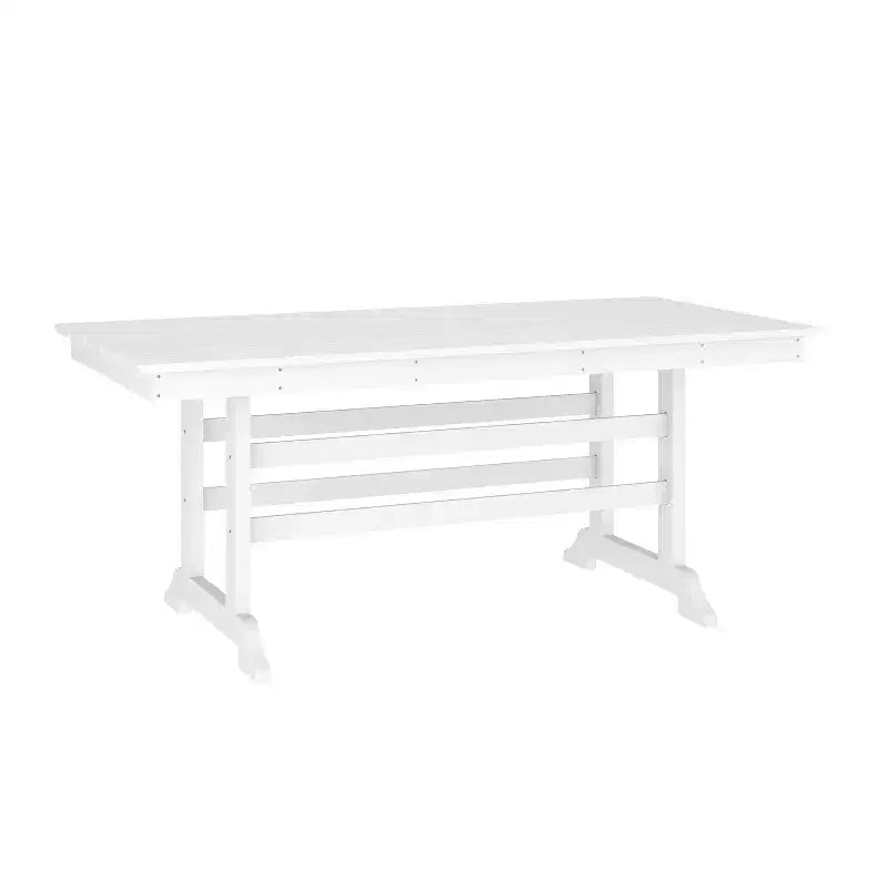 Merrick Lane 7 PC Adirondack Table and Chairs with Fold Out Cupholders in Recycled HDPE