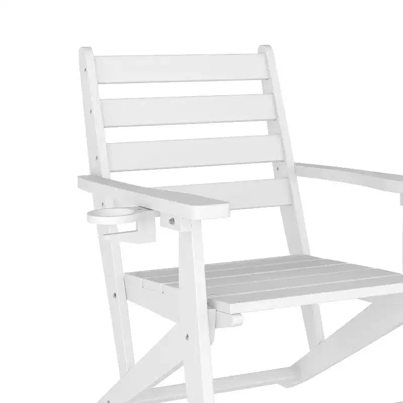 Flash Furniture Tolleson Commercial 5 Piece Adirondack Dining Set with 48 Round Indoor/Outdoor Recycled HDPE Table and 4 Chairs with Cupholders