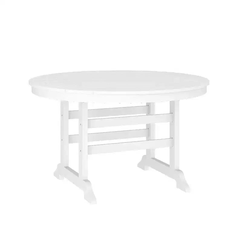 Flash Furniture Tolleson Commercial 5 Piece Adirondack Dining Set with 48 Round Indoor/Outdoor Recycled HDPE Table and 4 Chairs with Cupholders