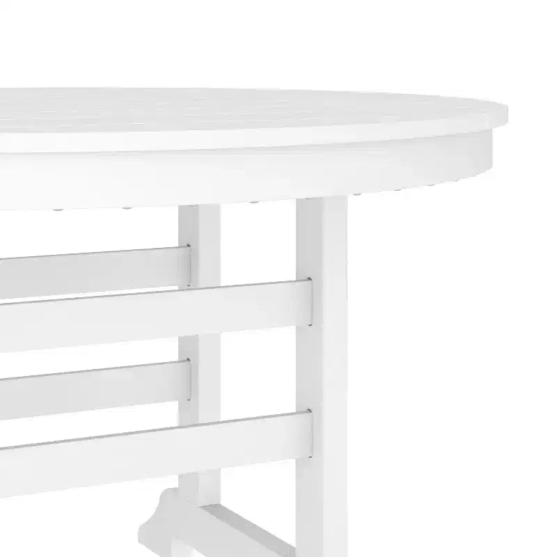 Flash Furniture Tolleson Commercial 5 Piece Adirondack Dining Set with 48 Round Indoor/Outdoor Recycled HDPE Table and 4 Chairs with Cupholders