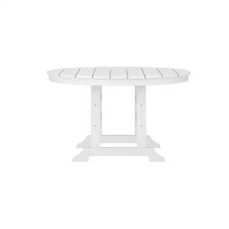 Flash Furniture Tolleson Commercial 5 Piece Adirondack Dining Set with 48 Round Indoor/Outdoor Recycled HDPE Table and 4 Chairs with Cupholders