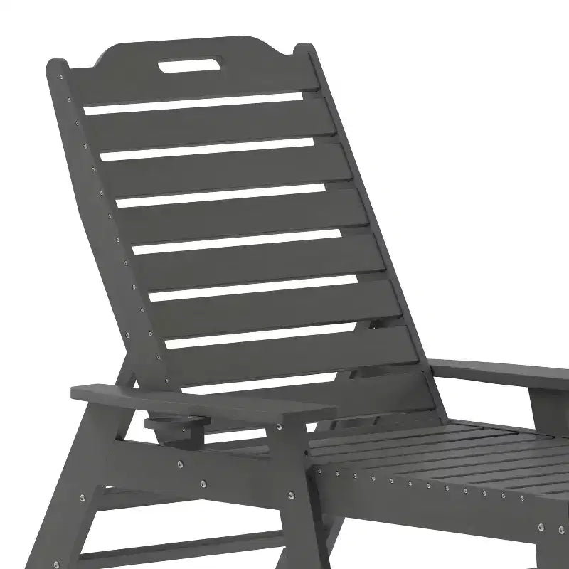 Merrick Lane Ensemble 3 pièces chaises/table Adirondack pour l'intérieur/l'extérieur avec 2 chaises longues réglables avec porte-gobelets et table d'appoint pliante