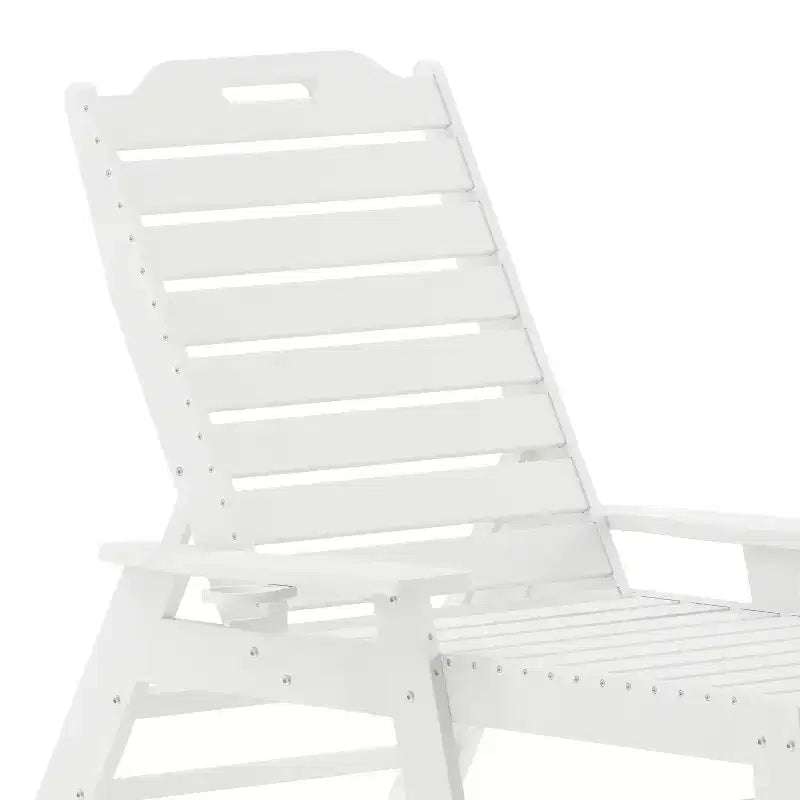 Merrick Lane Ensemble 3 pièces chaises/table Adirondack pour l'intérieur/l'extérieur avec 2 chaises longues réglables avec porte-gobelets et table d'appoint pliante