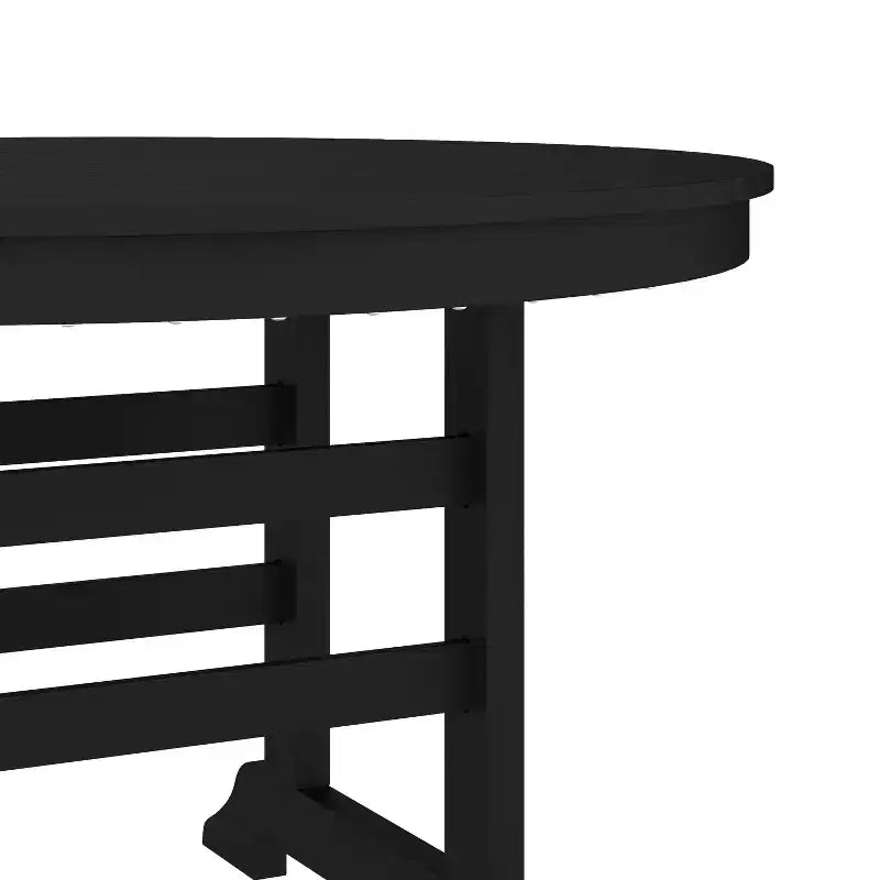 Merrick Lane 5 PC Adirondack Table and Chairs with Fold Out Cupholders in Recycled HDPE
