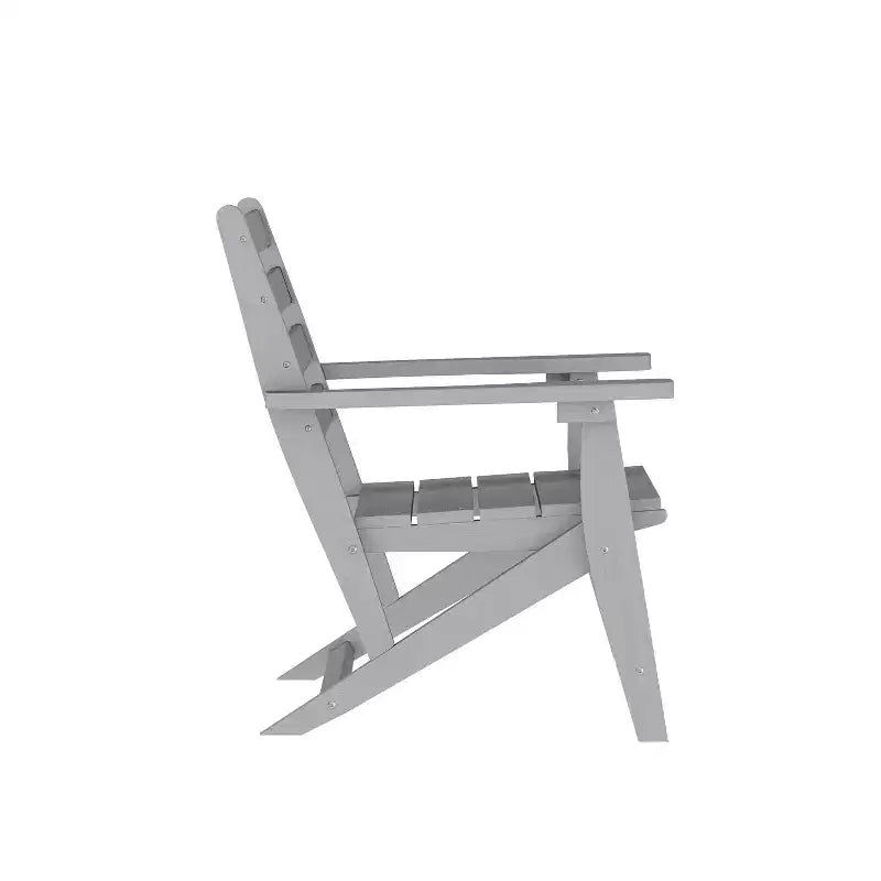 Merrick Lane 5 PC Adirondack Table and Chairs with Fold Out Cupholders in Recycled HDPE