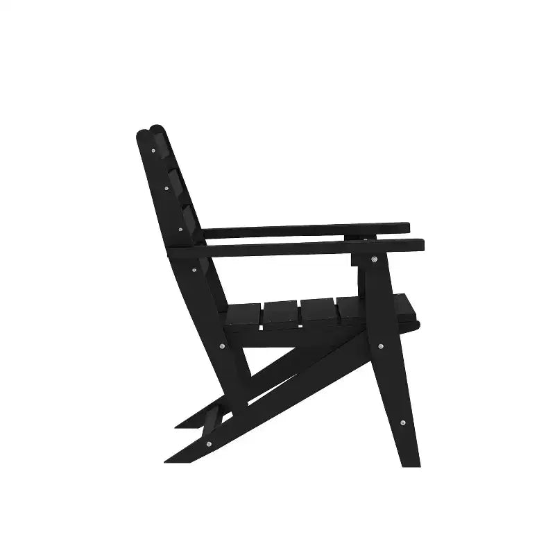 Merrick Lane 5 PC Adirondack Table and Chairs with Fold Out Cupholders in Recycled HDPE