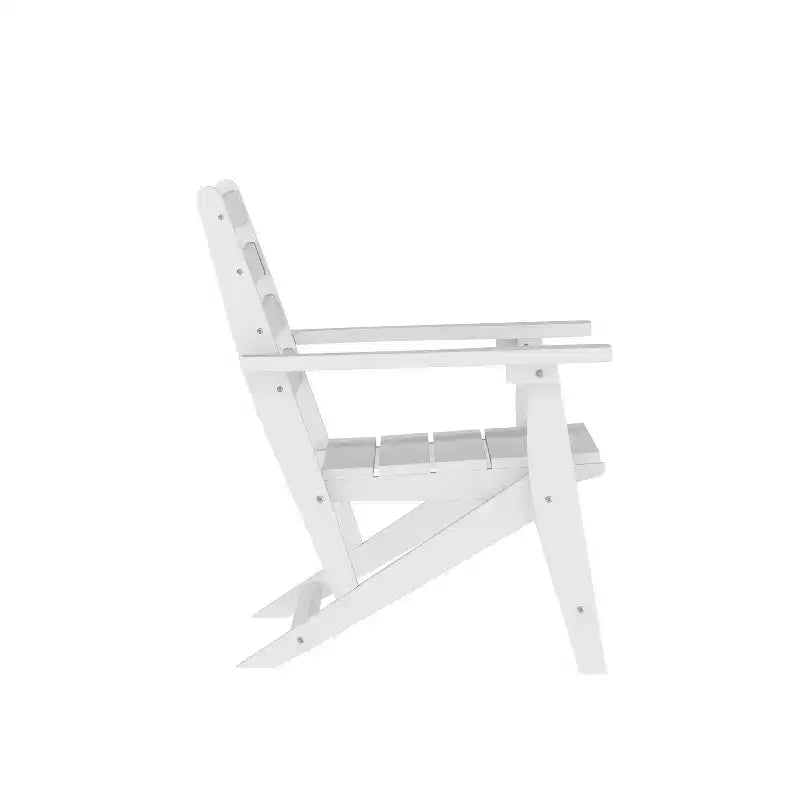 Merrick Lane 5 PC Adirondack Table and Chairs with Fold Out Cupholders in Recycled HDPE