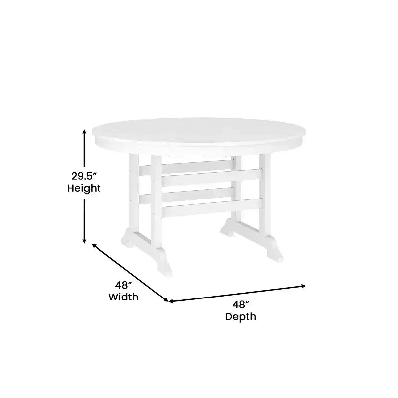 Merrick Lane 5 PC Adirondack Table and Chairs with Fold Out Cupholders in Recycled HDPE