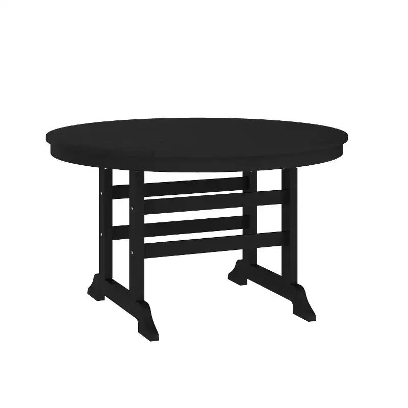 Merrick Lane 5 PC Adirondack Table and Chairs with Fold Out Cupholders in Recycled HDPE