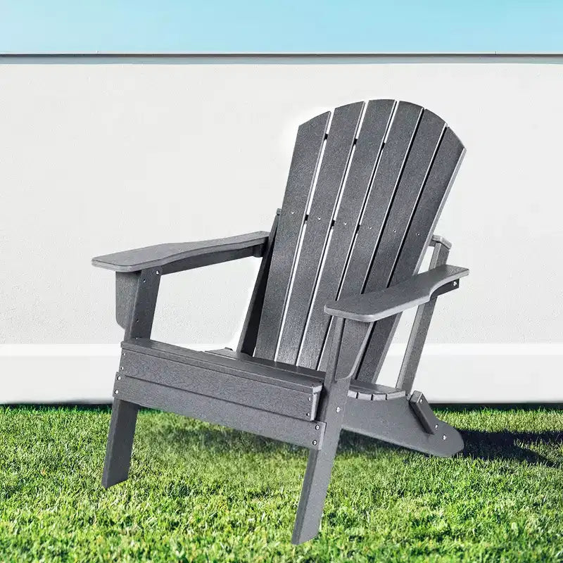 Patio Chairs, Oversized Folding HDPE Adirondack Chairs with Weather Resistant, Outdoor Lawn Chair for Patio, Garden