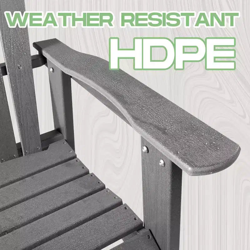 Patio Chairs, Oversized Folding HDPE Adirondack Chairs with Weather Resistant, Outdoor Lawn Chair for Patio, Garden