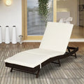 Chaise longue de jardin en rotin synthétique avec 5 positions réglables Outsunny