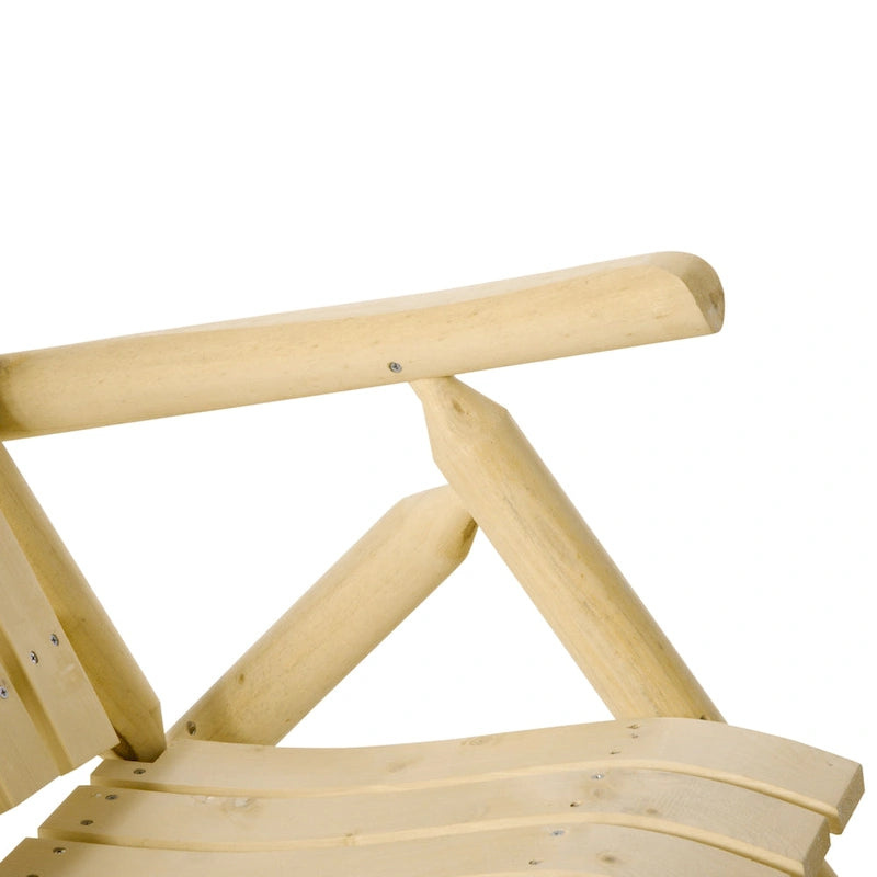 Banc à bascule en bois Outsunny 2 personnes, style rustique, dossier haut à lattes