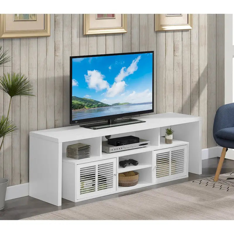 Meuble TV de 165 cm Convenience Concepts Lexington avec armoires de rangement et étagères