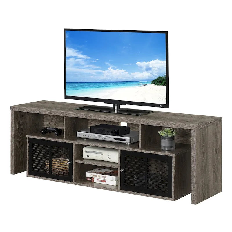 Meuble TV de 165 cm Convenience Concepts Lexington avec armoires de rangement et étagères