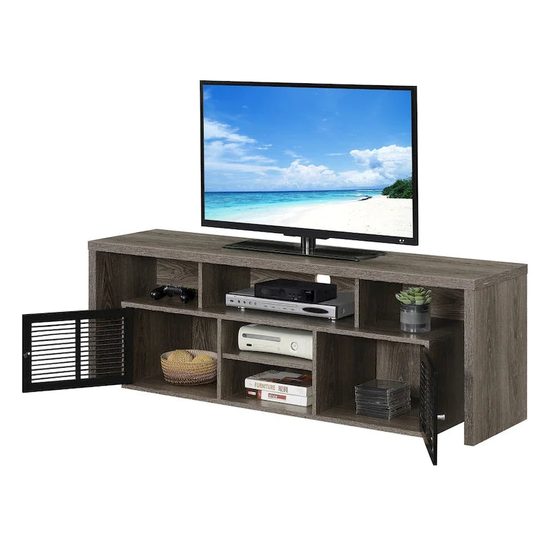 Meuble TV de 165 cm Convenience Concepts Lexington avec armoires de rangement et étagères
