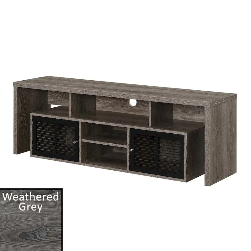 Meuble TV de 165 cm Convenience Concepts Lexington avec armoires de rangement et étagères