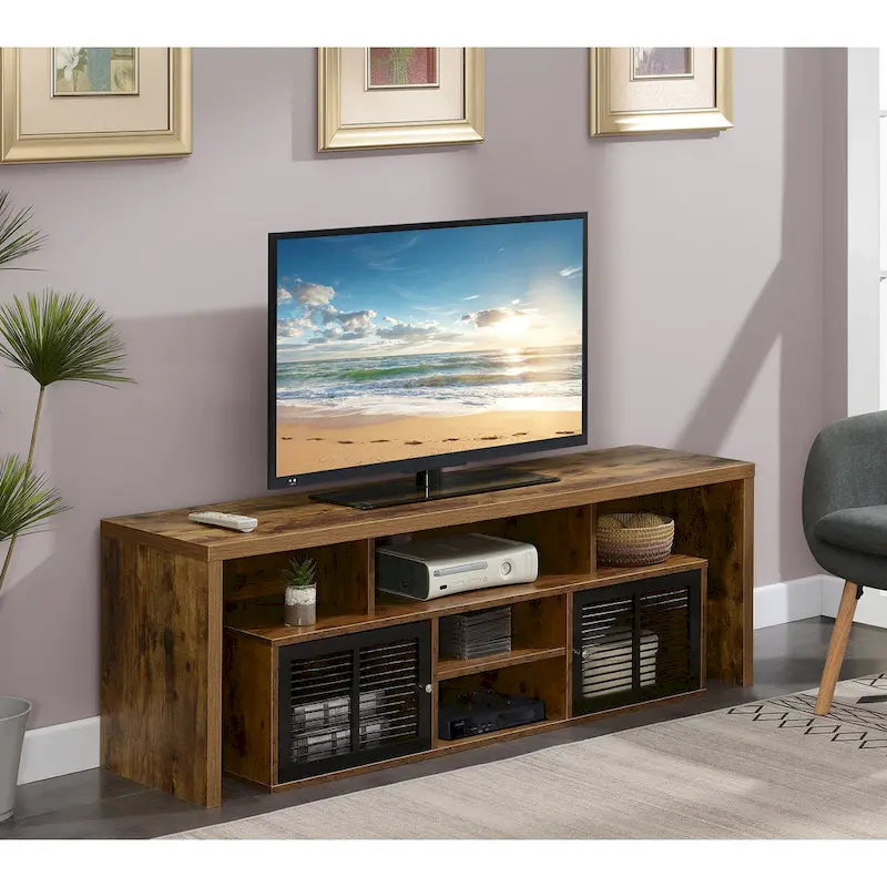 Meuble TV de 165 cm Convenience Concepts Lexington avec armoires de rangement et étagères