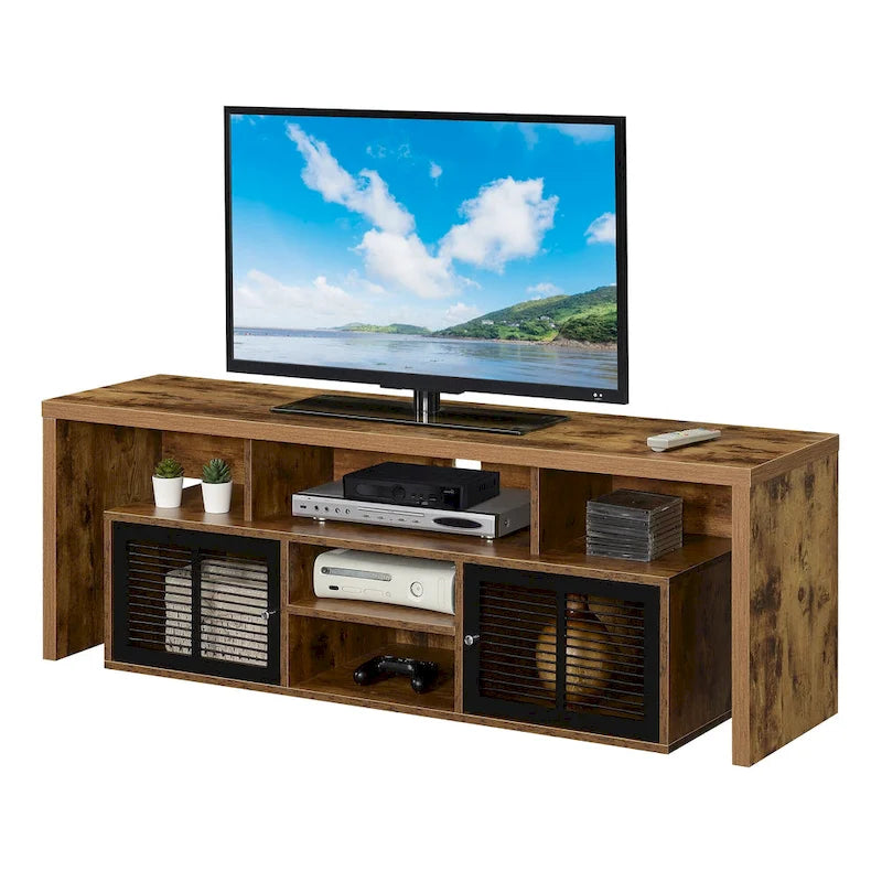 Meuble TV de 165 cm Convenience Concepts Lexington avec armoires de rangement et étagères