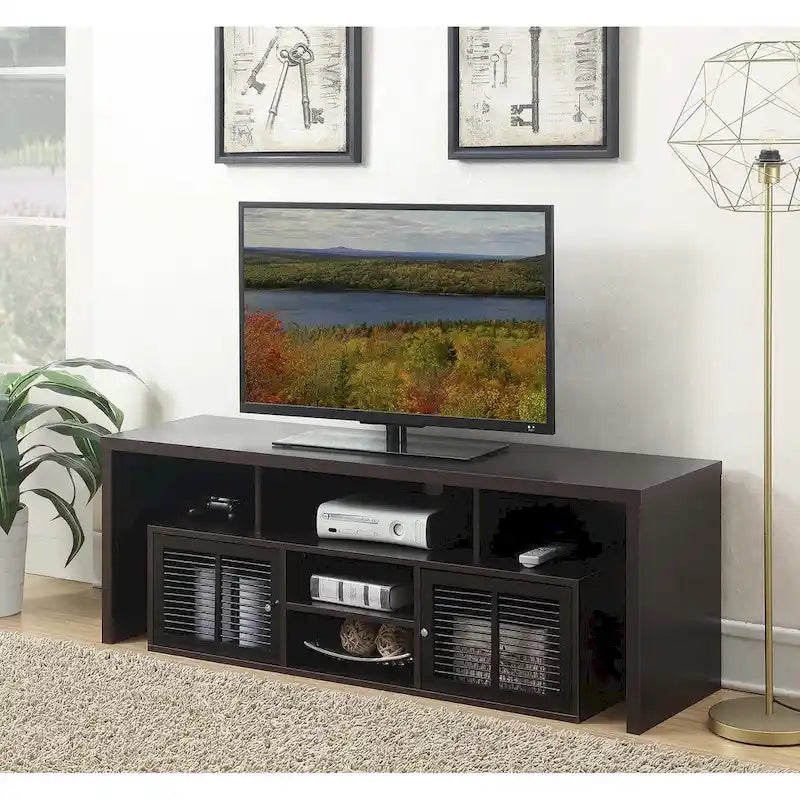 Meuble TV de 165 cm Convenience Concepts Lexington avec armoires de rangement et étagères