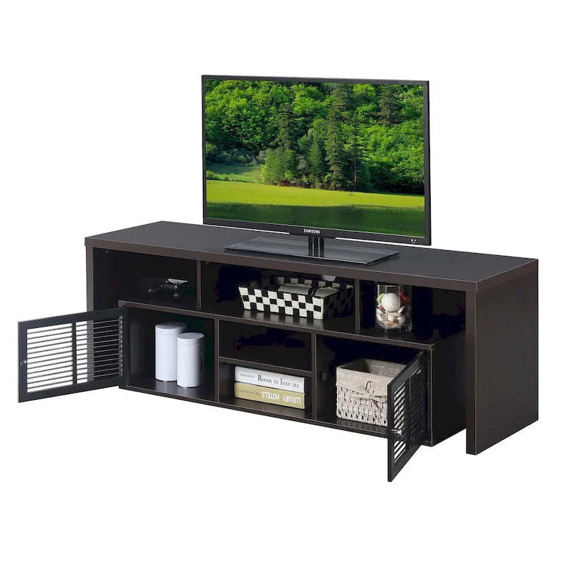 Meuble TV de 165 cm Convenience Concepts Lexington avec armoires de rangement et étagères