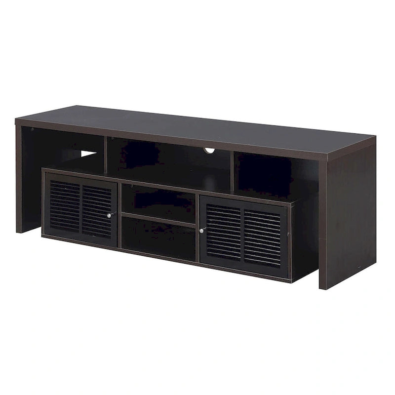 Meuble TV de 165 cm Convenience Concepts Lexington avec armoires de rangement et étagères