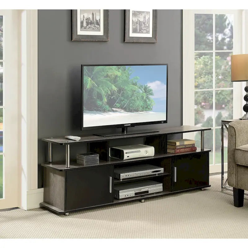 Meuble TV Designs2Go Monterey 65 pouces de Convenience Concepts avec armoires de rangement et étagères
