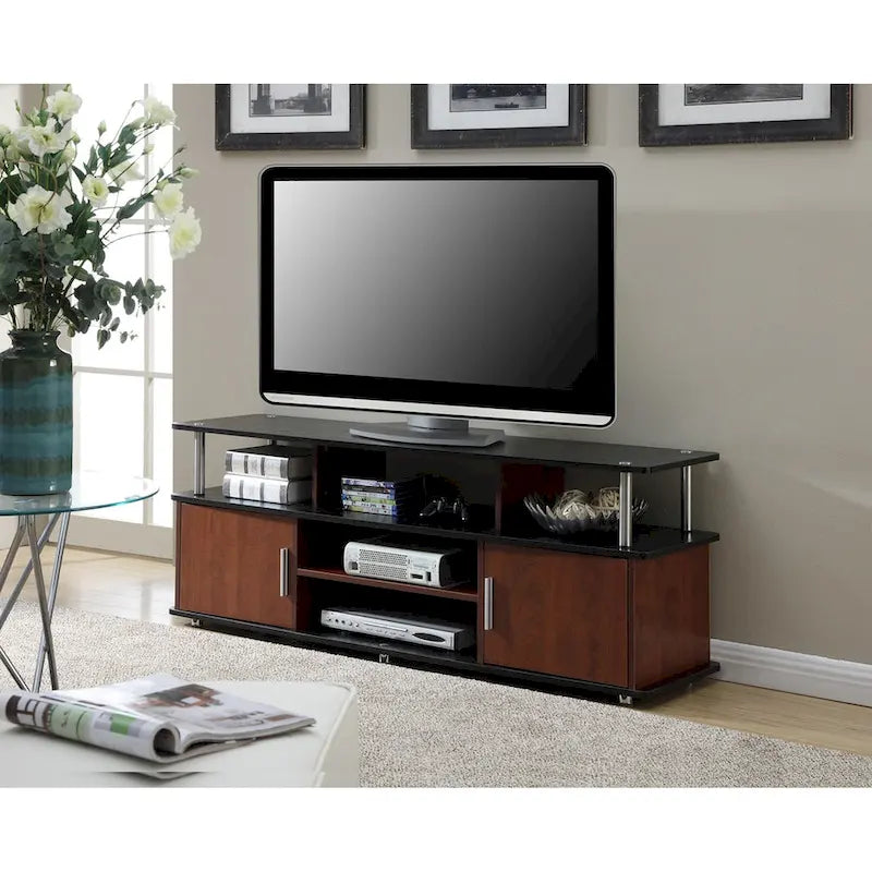 Meuble TV Designs2Go Monterey 65 pouces de Convenience Concepts avec armoires de rangement et étagères