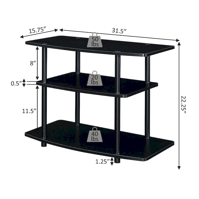 Meuble TV 3 niveaux sans outils Designs2Go de Convenience Concepts