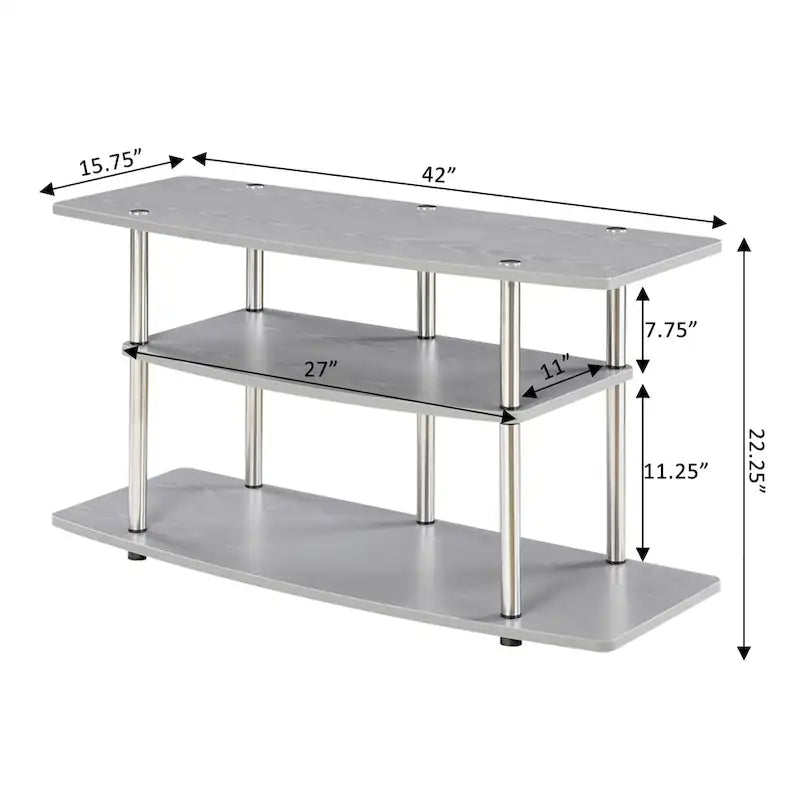Meuble TV large à 3 niveaux Designs2Go No Tools de Convenience Concepts