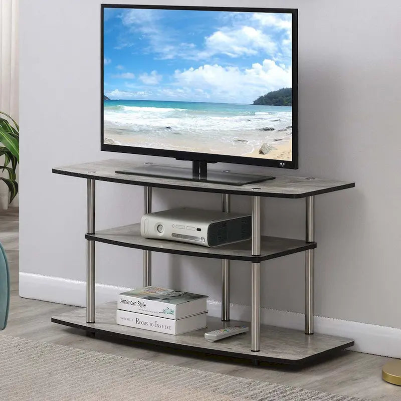 Meuble TV large à 3 niveaux Designs2Go No Tools de Convenience Concepts