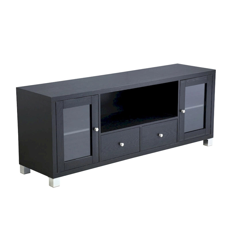 Meuble TV noir 2 tiroirs pour téléviseurs de 60 po