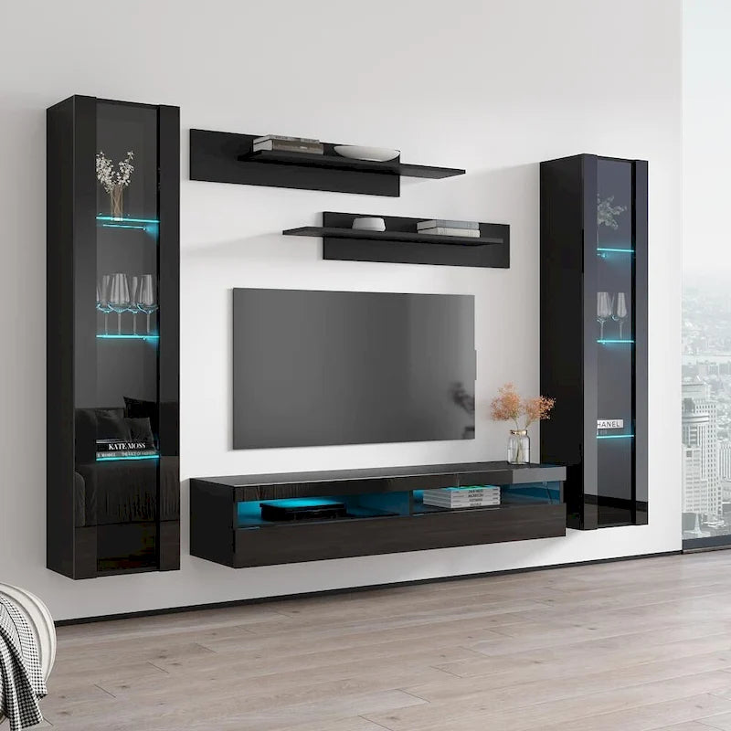 Meuble TV mural flottant moderne Fly AB2 35TV