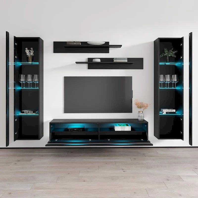 Meuble TV mural flottant moderne Fly AB2 35TV