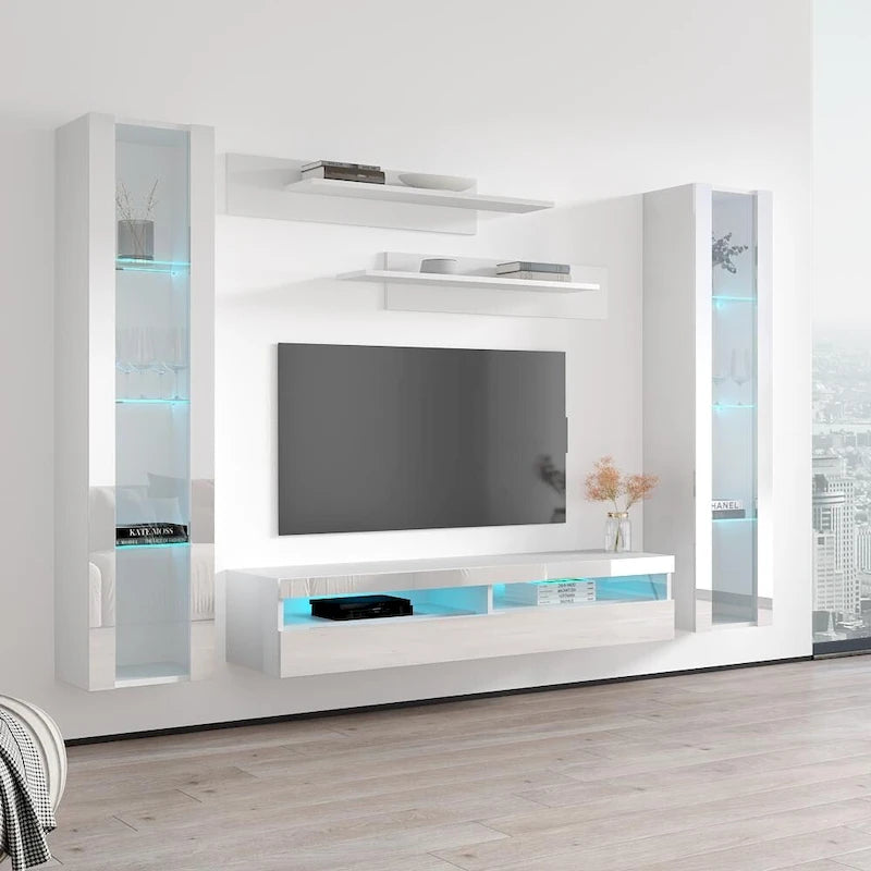 Meuble TV mural flottant moderne Fly AB2 35TV