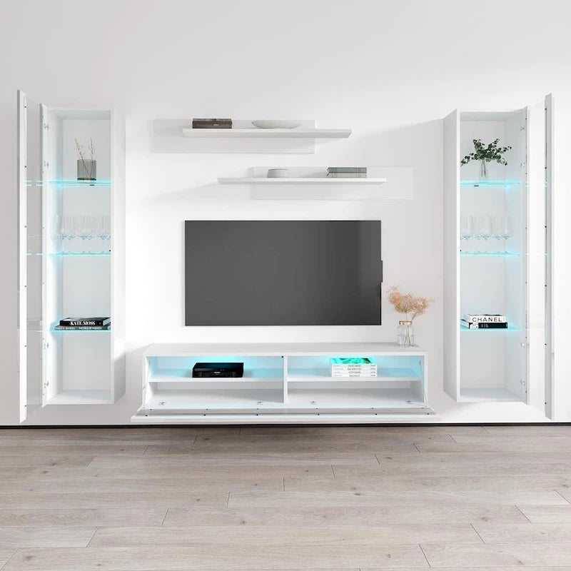 Meuble TV mural flottant moderne Fly AB2 35TV