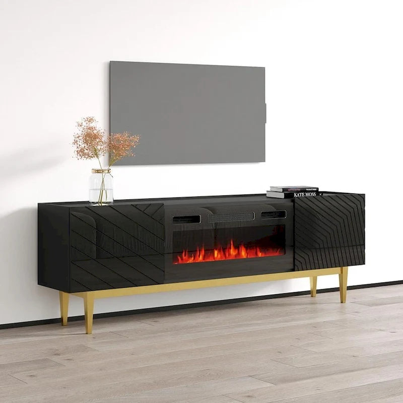 Meuble TV de cheminée Portillo BL-EF