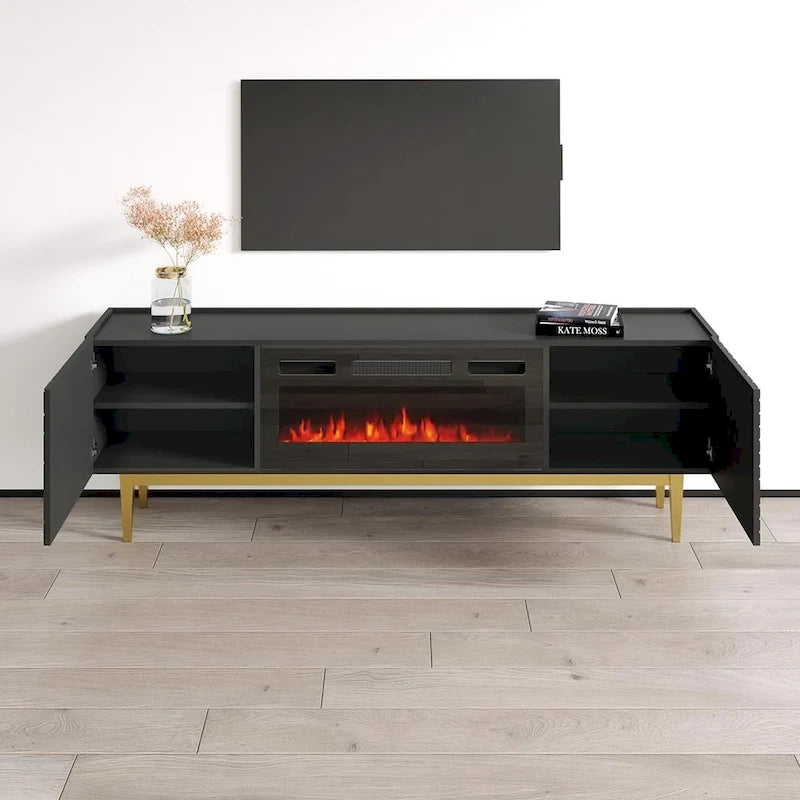 Meuble TV de cheminée Portillo BL-EF