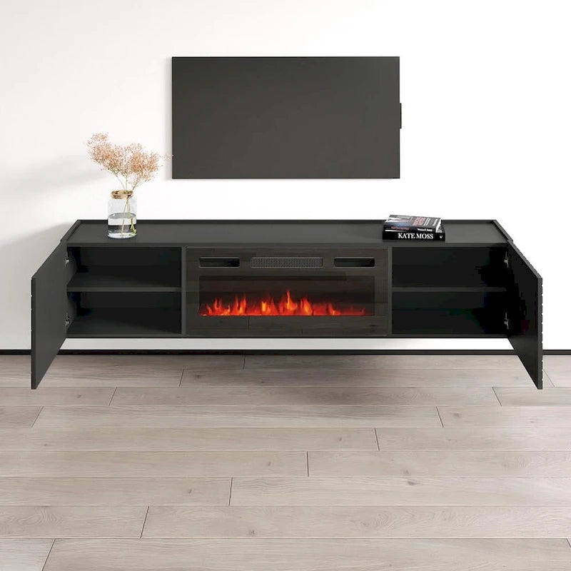 Meuble TV de cheminée Portillo BL-EF