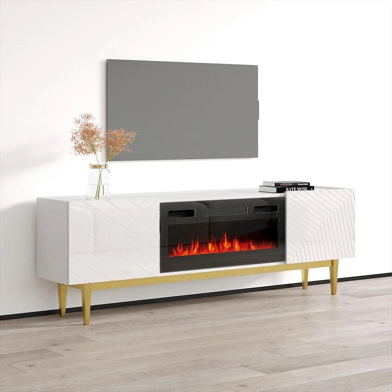 Meuble TV de cheminée Portillo BL-EF