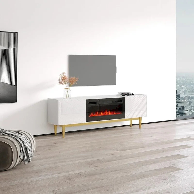 Meuble TV de cheminée Portillo BL-EF