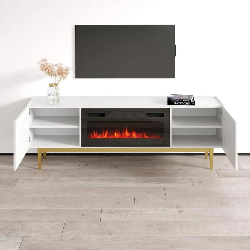 Meuble TV de cheminée Portillo BL-EF