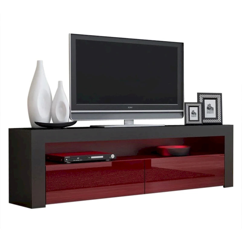 Meuble TV Milano classique moderne avec LED 16 couleurs, 63 pouces