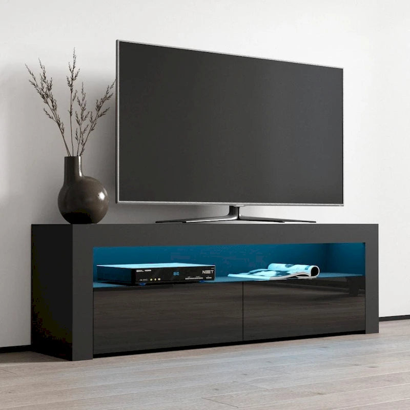 Meuble TV Milano classique moderne avec LED 16 couleurs, 63 pouces